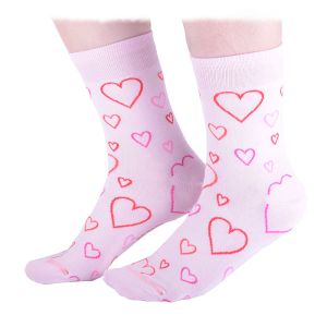 Дамски чорапки със сърца и стрелички за Свети Валентин 