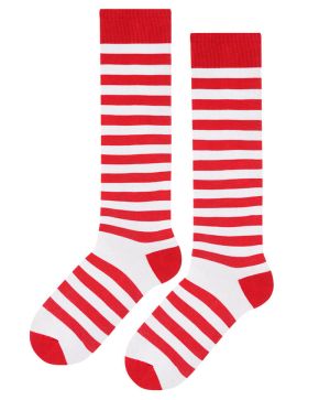 3/4 детски чорапи - червено бели райета