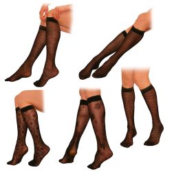 5 чифта дамски 3/4 фигурални чорапи