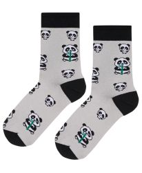 Чорапи с панди в светло сиво