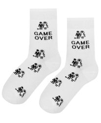 Чорапи ЗА МЛАДОЖЕНЦИ GAME OVER - в бяло