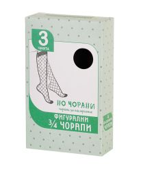 3 чифта дамски 3/4 фигурални чорапи - МИКС