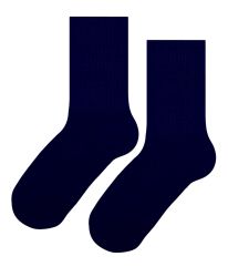 ПАМУЧНИ ЧОРАПИ С ДЪЛЪГ И КОМФОРТЕН СПОРТЕН ЛАСТИК - ТЪМНО СИНИ