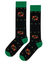 Детски чорапи до коляното с шевици в черно