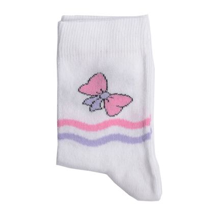 Детски бели чорапки с панделка