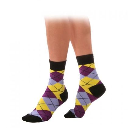 Дамски чорапи с ромбоиди от пениран памук 