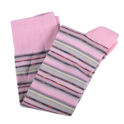 Дамски  3/4 чорапи от пениран памук на ситни раета