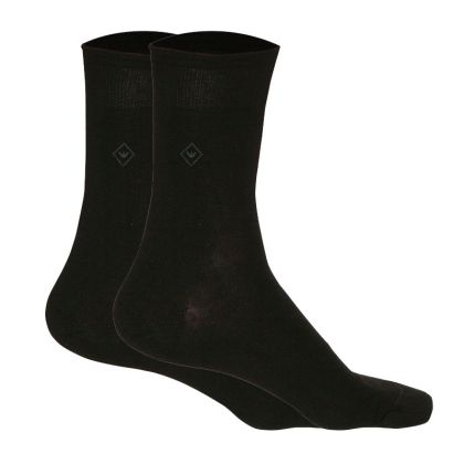 2 чифта фини мъжки чорапи от мек пениран памук черни