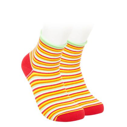 Чорапи БЕЗ ЛАСТИК на райета от пениран памук - дамски и мъжки номера 
