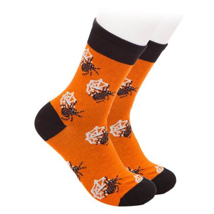 Halloween socks with spiders and cobwebs