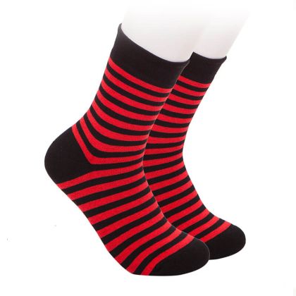 Изключителни термо чорапи - червено-черни райета