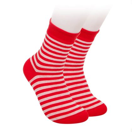 Изключителни термо чорапи - червено-бели райета
