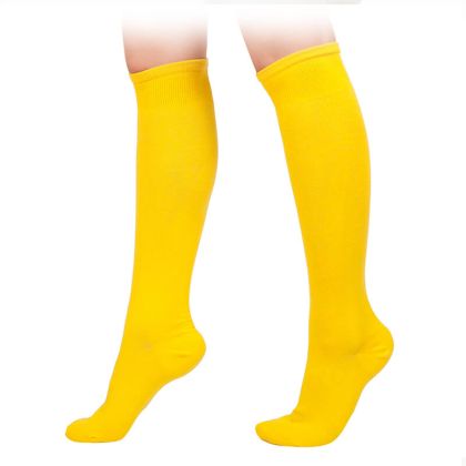Ladies' 3/4 cotton socks - yellow