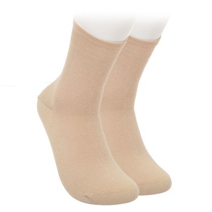Дамски чорапи от пениран памук - бежов