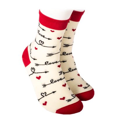 Socks with hearts and arrows LOVE
