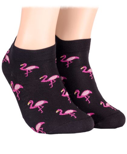 Black Flamingo Ankle Socks