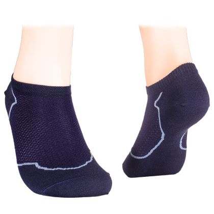 Cotton short socks with mesh – dark blue