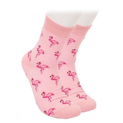 Детски чорапки с фламинго - розово