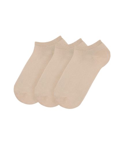 SET 3 PAIRS of cotton slippers - BEIGE 