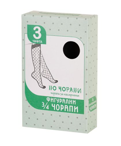 Сет 3 чифта Дамски 3/4 фигурални чорапи КВАДРАТИ