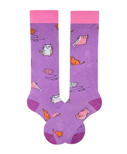 Чорапи детски до коляното с котенца