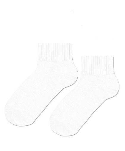 Детски Бели къси чорапи (къс конч) – стабилно прилепване