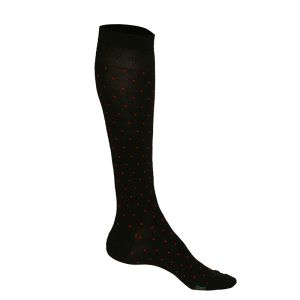 Бамбукови 3/4 дамски чорапи, черни с червени точки
