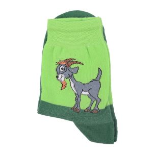 Зелени детски чорапи с козле