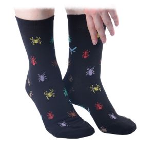 Забавни дамски чорапи с паячета и пеперуди