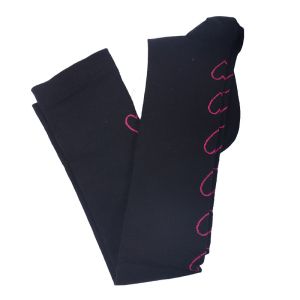 Дълги седем осми дамски памучни чорапи със сърца