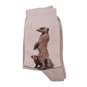 Детски чорапи от мен пениран памук със сурикат