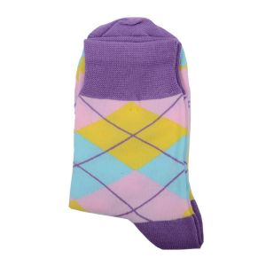 Дамски чорапи с ромбоиди от пениран памук 