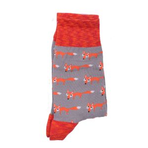 Забавни дамски чорапи с оранжеви лисици
