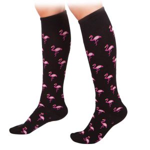 Дамски чорапи три четвърти с фламинго