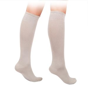 Дамски 3/4 чорапи от дълговлакнест пениран памук СВЕТЛО СИВ