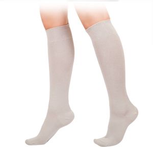 Дамски 3/4 чорапи от дълговлакнест пениран памук СВЕТЛО СИВ