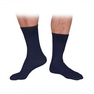 2 чифта фини мъжки чорапи от мек пениран памук тъмно сини