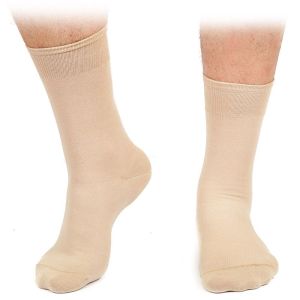 2 чифта фини мъжки чорапи от мек пениран памук бежови