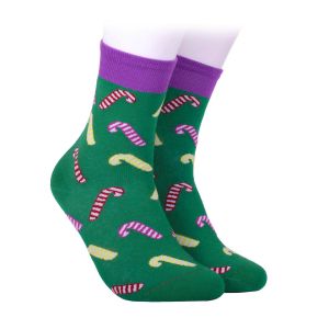 Чорапи за Коледа с коледни захарни бастунчета