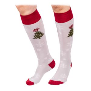 Kоледни дамски чорапи с голяма елха и снежинки