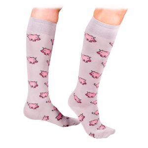 Чорапи до коляното с розови прасенца