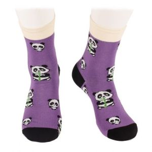 Детски чорапи с панди - лилави