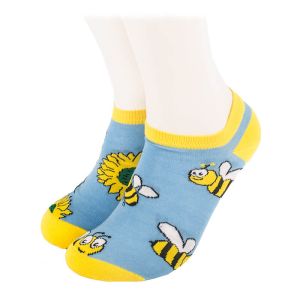 Bees Shorty Socks in blue