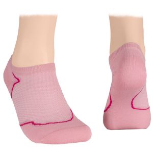 Cotton short socks with mesh – pink
