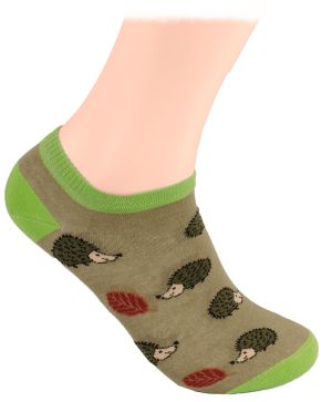 Hedgehog and mushrooms Shorty Socks