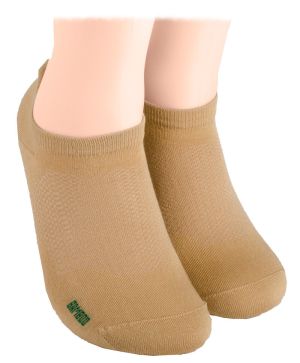 Bamboo short socks with mesh – sandy beige