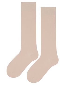 Дамски 3/4 чорапи от дълговлакнест пениран памук БЕЖОВ