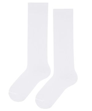 Едноцветни 3/4 детски чорапи - БЕЛИ