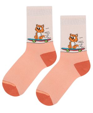 Детски чорапи КОТКА НА СКЕЙТБОРД 33-36