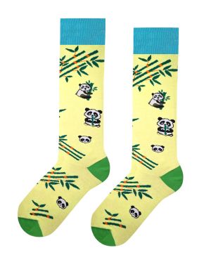 Чорапи детски до коляното панди и бамбук